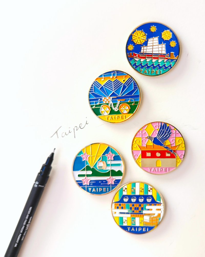 台北窗花磁铁系列 共五款 - 冰箱贴/磁贴 - 其他金属 