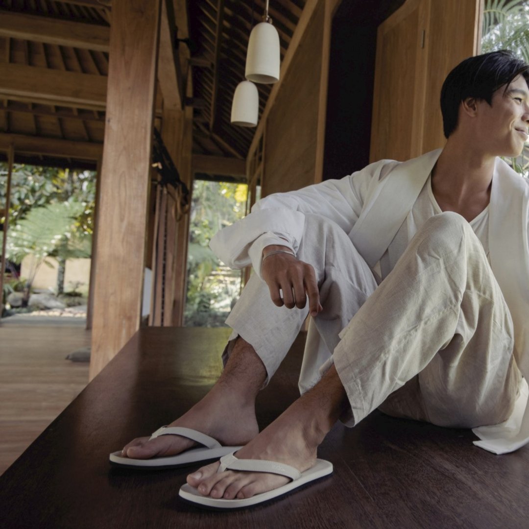 indosole 环保拖鞋 经典款 海盐白 男 - 拖鞋 - 环保材料 白色