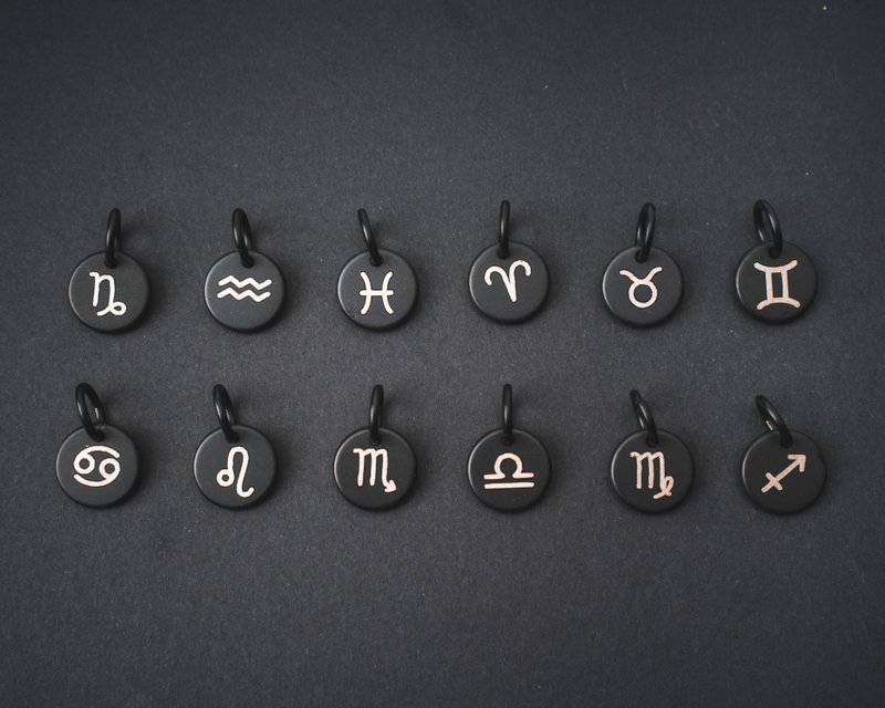 【波赛顿精品手工皮件】定制化12星座吊牌下标区 - 钥匙链/钥匙包 - 真皮 咖啡色