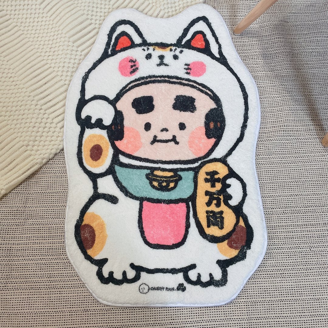 大招财猫江大叔地毯 / 地垫 - 地垫/地毯 - 棉 白色