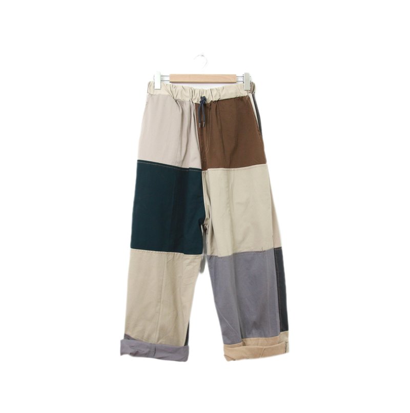 Back to Green-再制拼接裤 复古跳色拼布//p-04 vintage pants - 男士长裤 - 棉．麻 