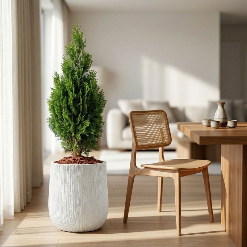 黄金扁柏 扁柏 奶白色树纹落地大盆栽 开幕花盆 观叶植物 居家 - 植栽/盆栽 - 植物．花 绿色