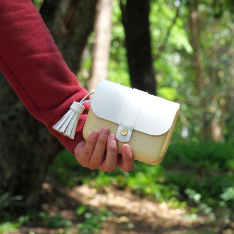 木头方形杂物包 - 皮夹/钱包 - 木头 白色