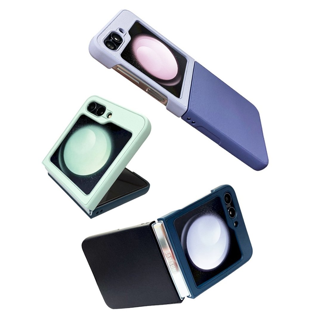 CASE SHOP SAMSUNG Z Flip 5 撞色皮质保护壳 - 手机壳/手机套 - 人造皮革 多色