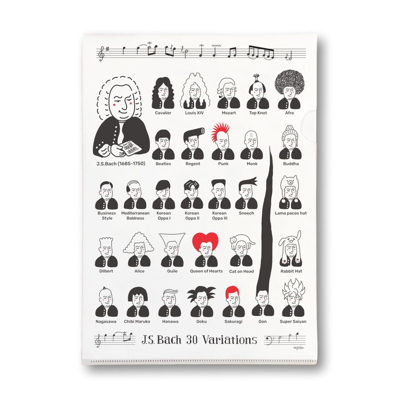 【巴赫的30种发型】资料夹 | 古典音乐 | Music Gift | 音乐 - 文件夹/资料夹 - 塑料 白色