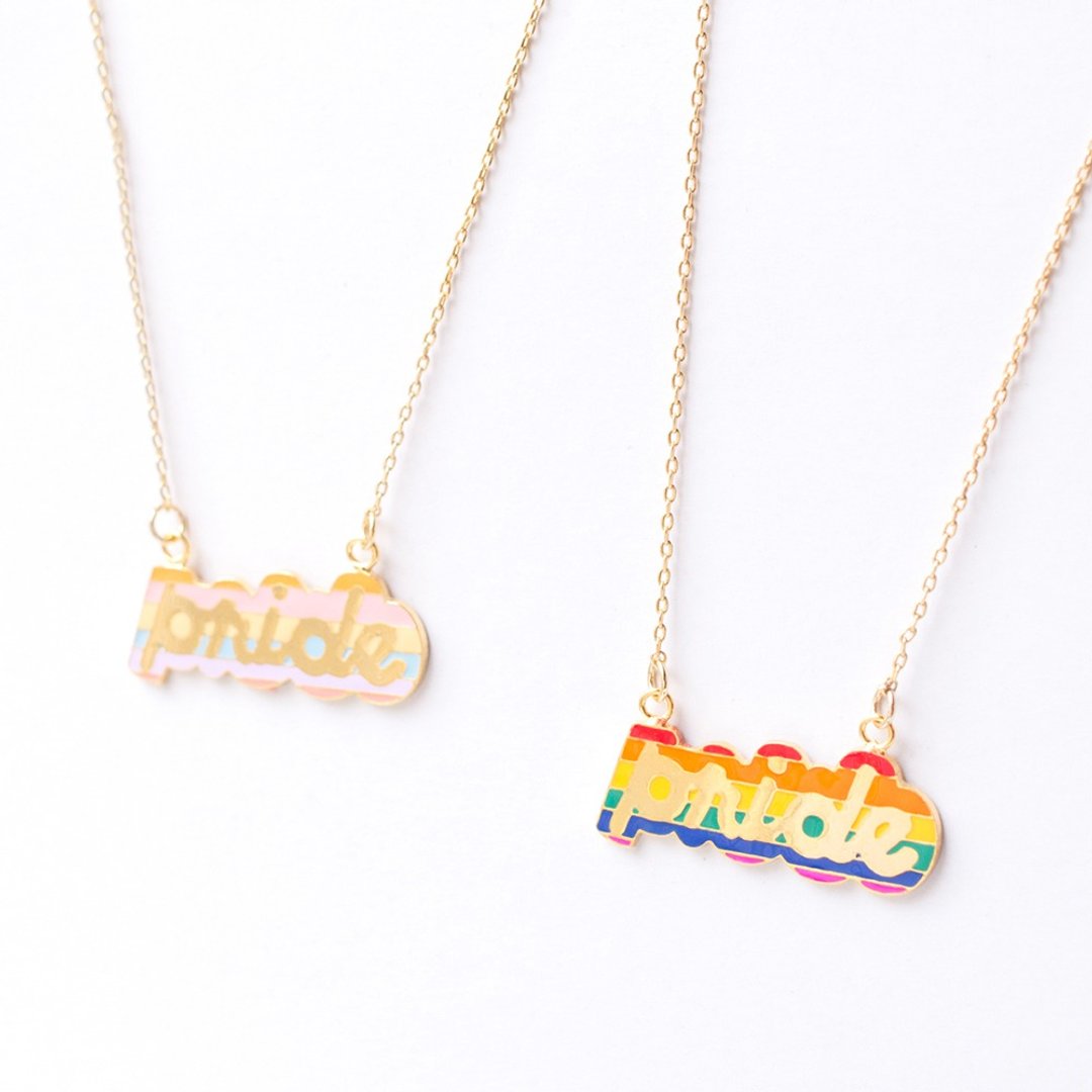 彩虹 骄傲 pride 短项链  Rainbow - 项链 - 铜/黄铜 