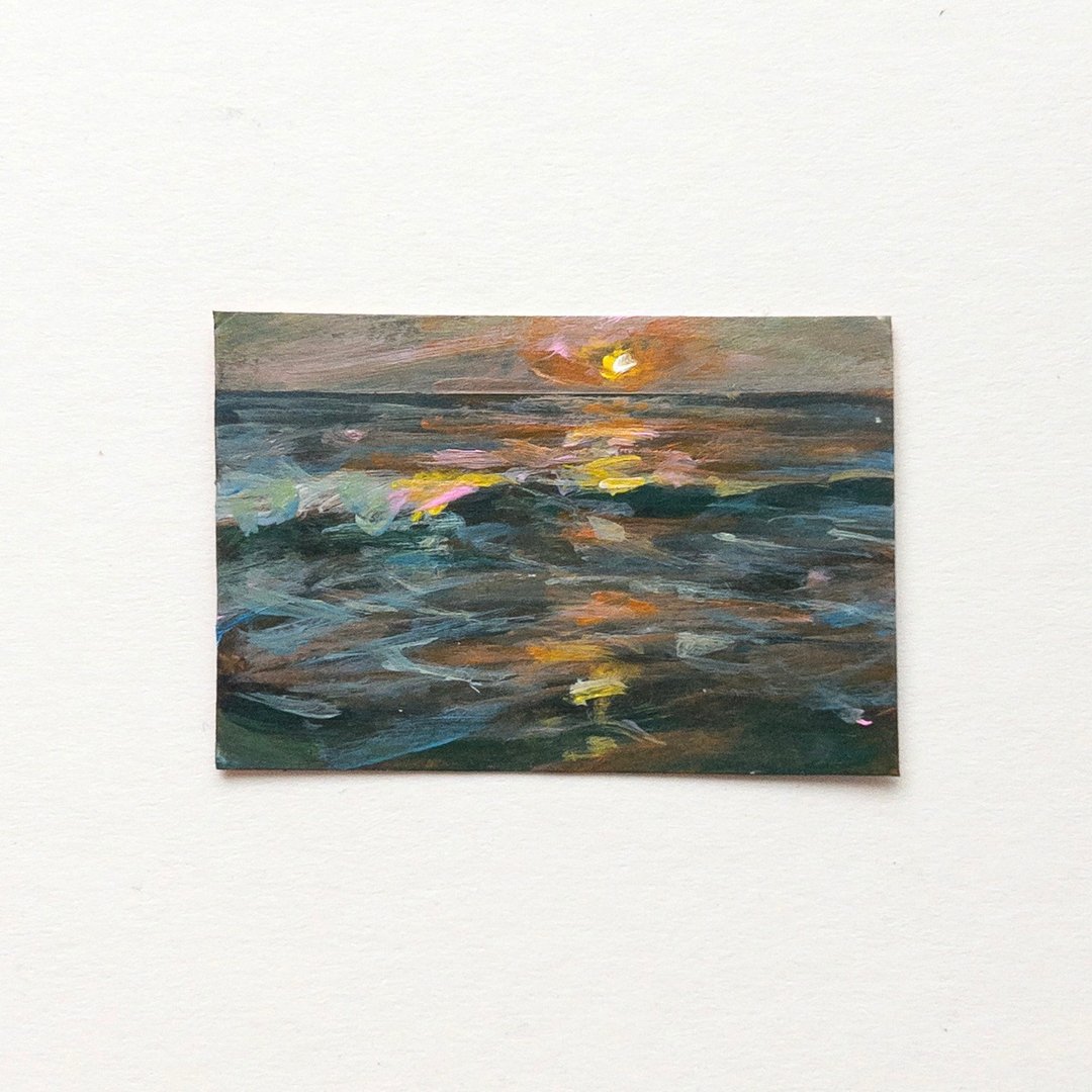 Starry景.物&画 原画/手绘/印象派疗愈装饰 一道海浪的捕捉-含框 - 海报/装饰画/版画 - 纸 