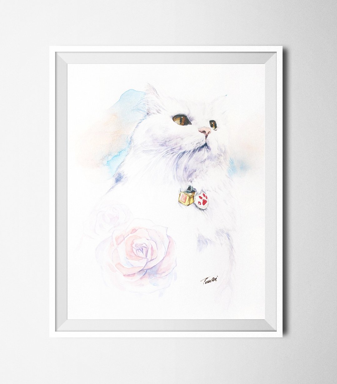 定制宠物画A4/铅笔素描水彩画 - 订制画像 - 纸 白色