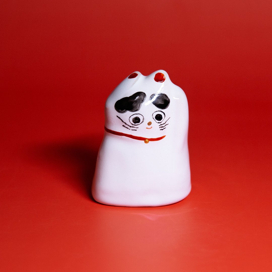 #52_街头开运招财猫_mi-mi-mauh-mauh 咪咪猫猫系列 - 摆饰 - 陶 白色