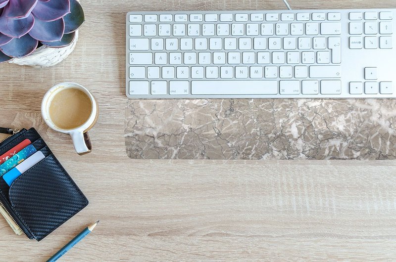 灰网石--普通版-天然石材键盘手托 - 鼠标垫 - 石头 灰色