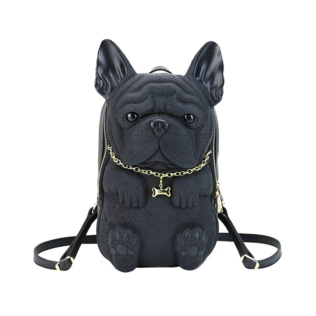 香港Adamo 3D Bag法国斗牛犬后背包个性可爱立体动物双肩背包书包 - 后背包/双肩包 - 其他材质 黑色