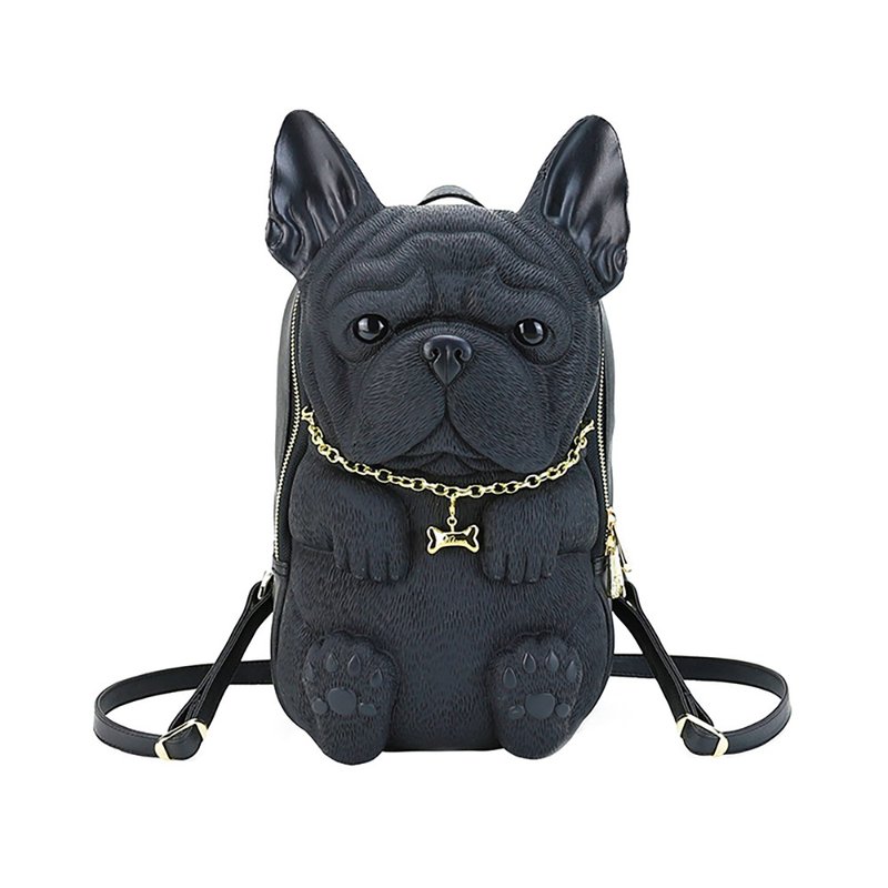 香港Adamo 3D Bag法国斗牛犬后背包个性可爱立体动物双肩背包书包 - 后背包/双肩包 - 其他材质 黑色