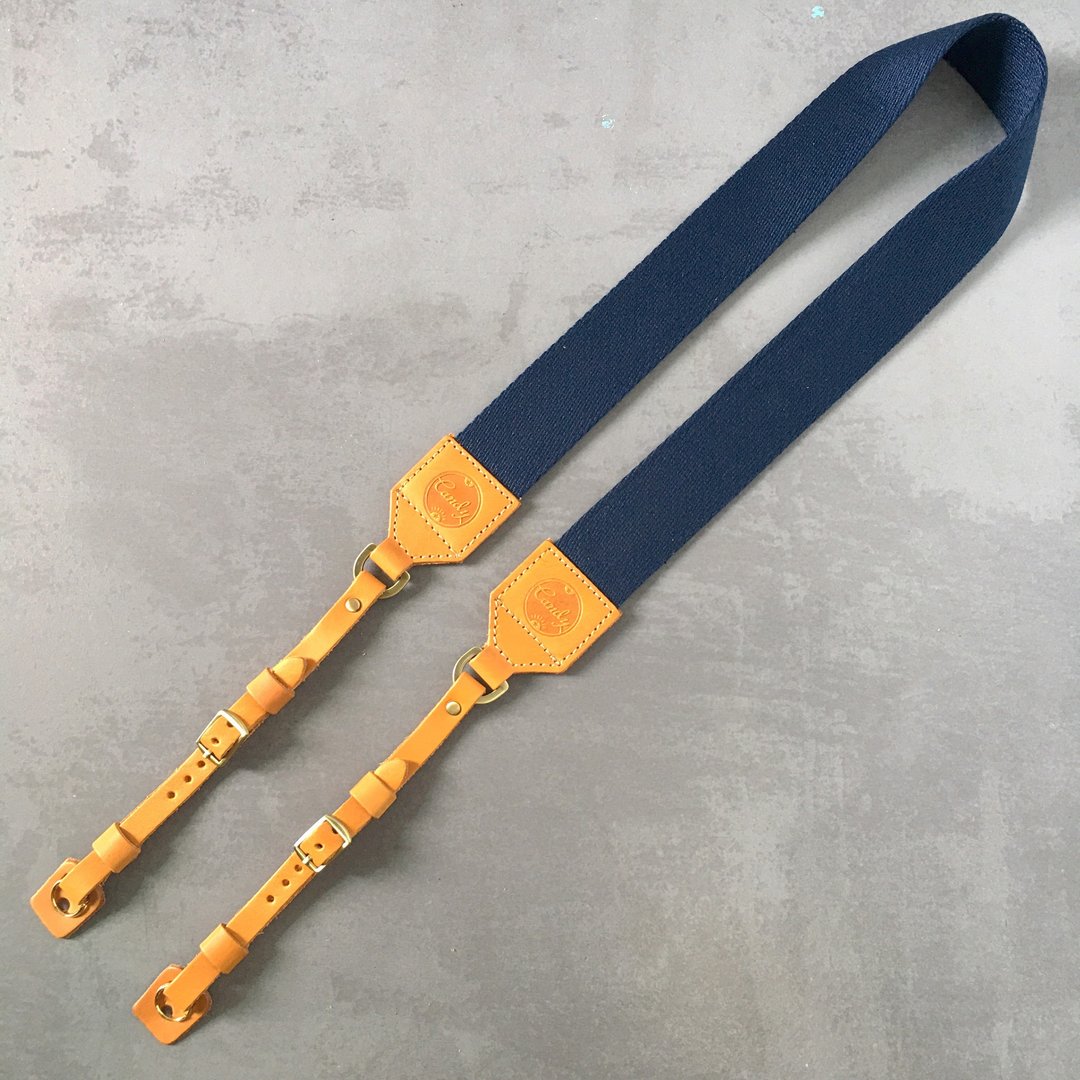 Navy Leather Camera Strap , DSLR or Mirrorless Camera Strap - 相机 - 真皮 蓝色