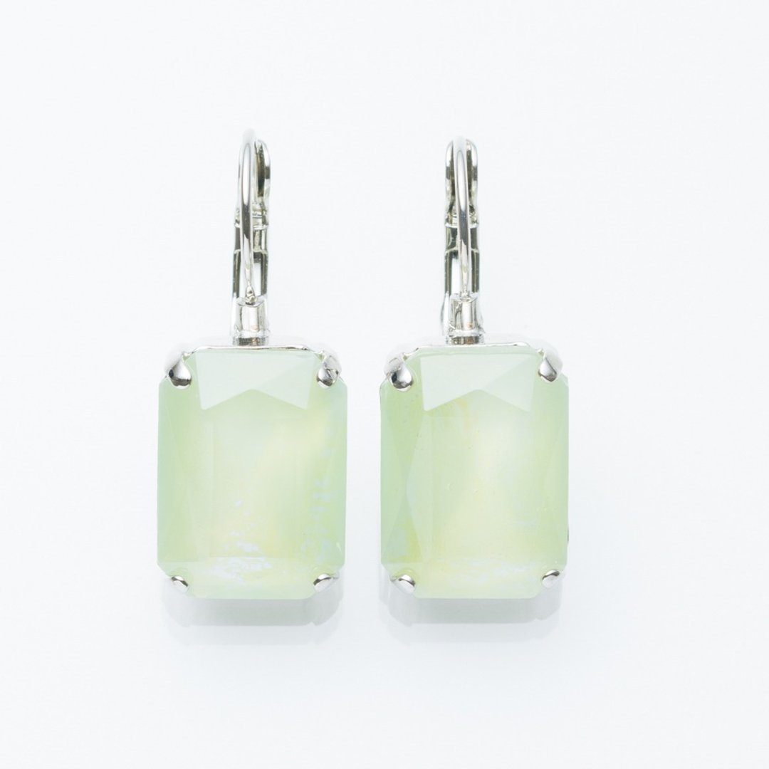 Green Ice lever back earrings - 耳环/耳夹 - 玻璃 绿色