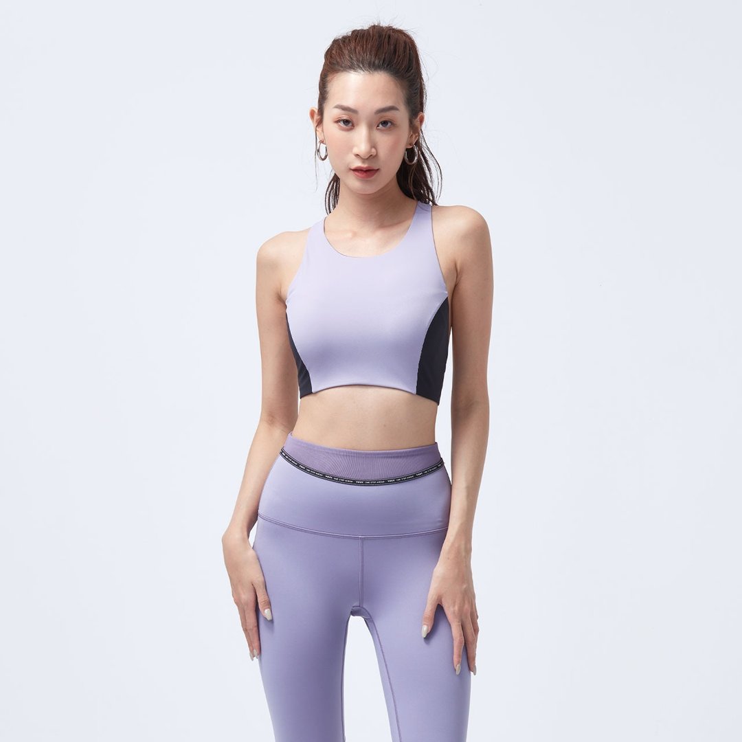 不可退换 /凉感撞色运动Bra-破晓紫 - 女装背心 - 尼龙 紫色