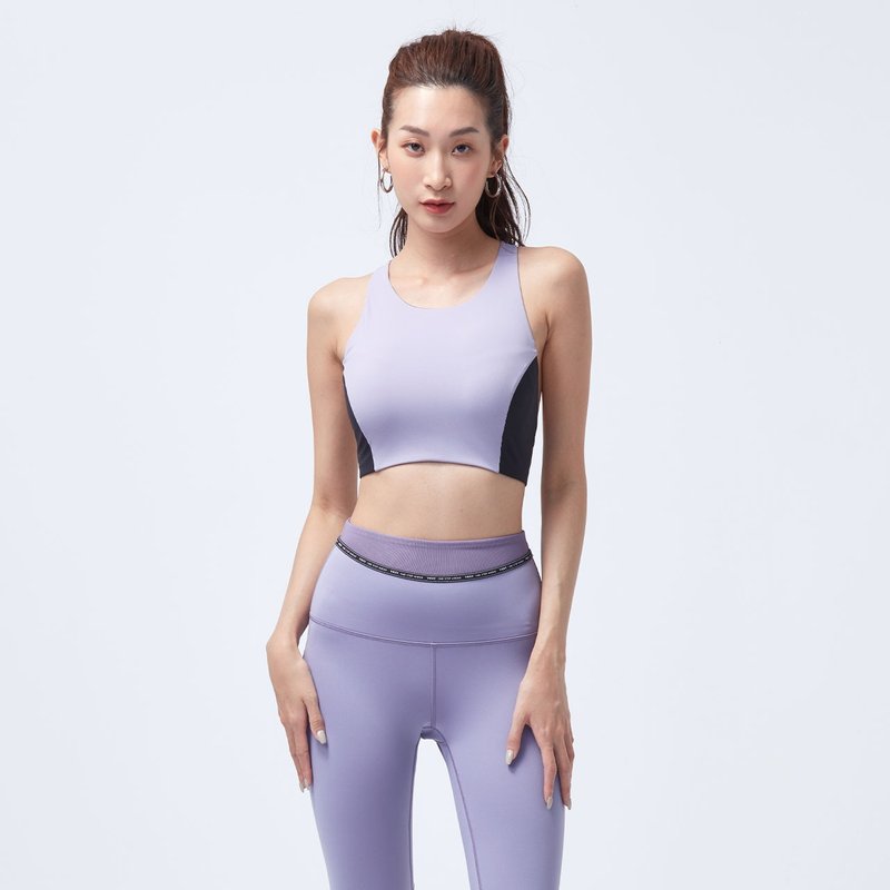 不可退换 /凉感撞色运动Bra-破晓紫 - 女装背心 - 尼龙 紫色