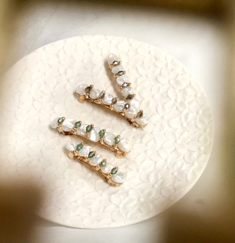 【若桑】|月夜|。天然珍珠复古发夹/对夹。新娘头饰。 - 发饰 - 珍珠 黑色