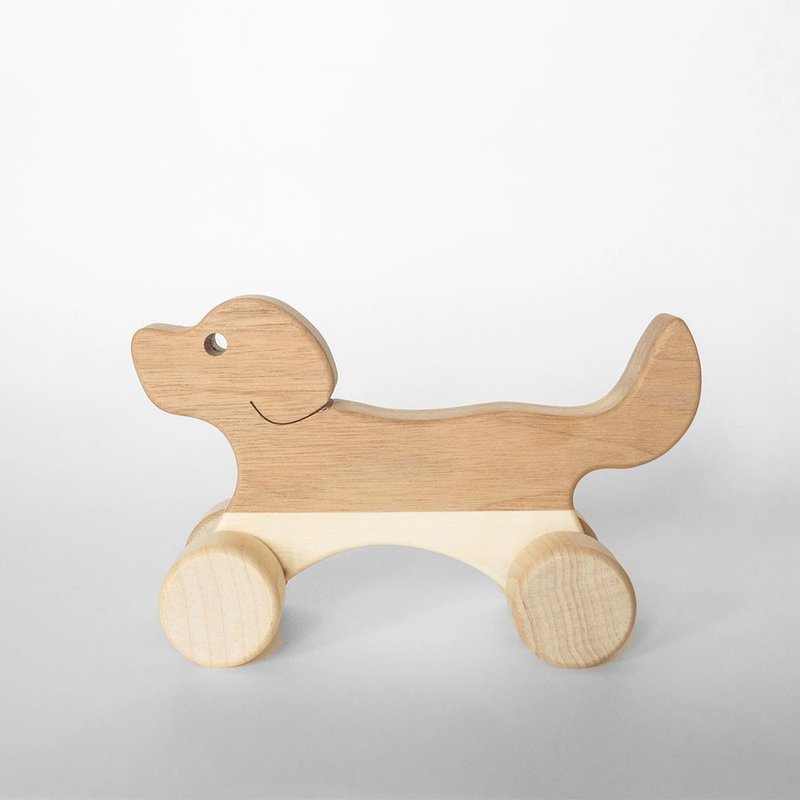 【Oak Village】原木玩具车-马/狗/鳄鱼 - 玩具/玩偶 - 木头 卡其色
