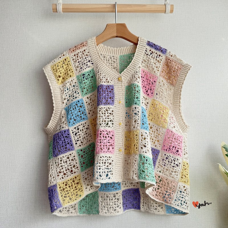 手工鈎织背心外套 - 女装针织衫/毛衣 - 棉．麻 多色