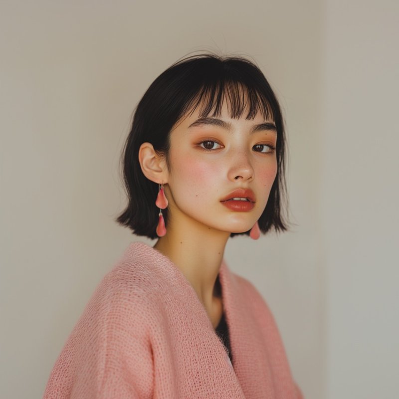 \\ VOGUE掲載作品 // 珊瑚の花びら  (アシンメトリー) - 耳环/耳夹 - 其他材质 橘色