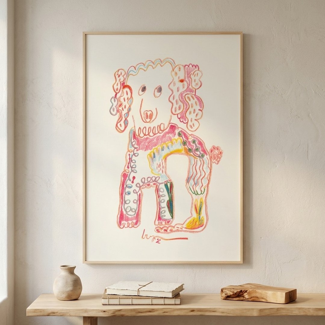 【Lingoooo 插画/动物插画】Febbi |  006 卷毛猪 - 海报/装饰画/版画 - 纸 