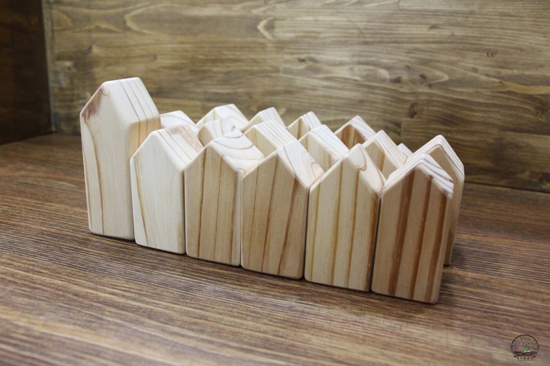 疗愈小物 原木房子 木质小房屋 儿童创作 摆饰 装饰 家饰/饰品 - 摆饰 - 木头 咖啡色