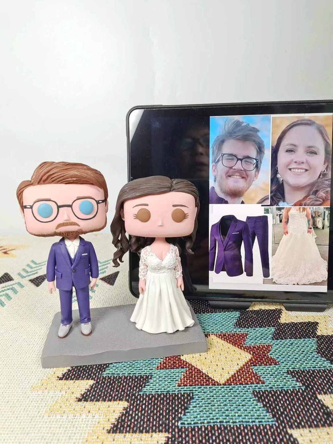 纯手工定制美国Funko Pop 自画像公仔情侣父母夫妻结婚周年礼物 - 玩偶/公仔 - 粘土 多色