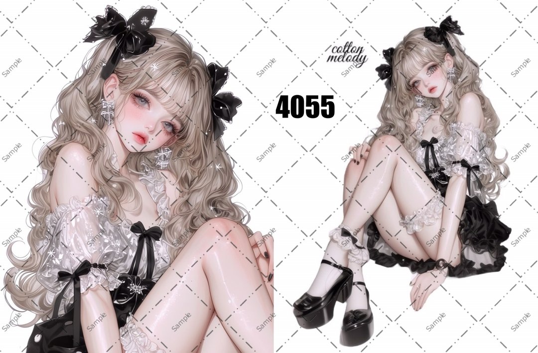 original sticker no.4055 人物贴纸 原创贴纸 原创人物贴纸 装饰贴纸 cotton melody - 贴纸 - 纸 