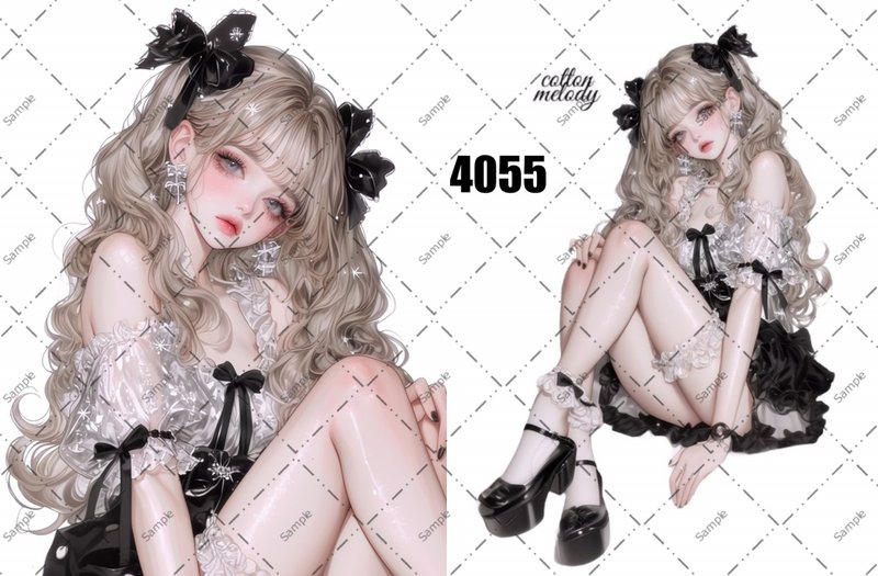 original sticker no.4055 人物贴纸 原创贴纸 原创人物贴纸 装饰贴纸 cotton melody - 贴纸 - 纸 