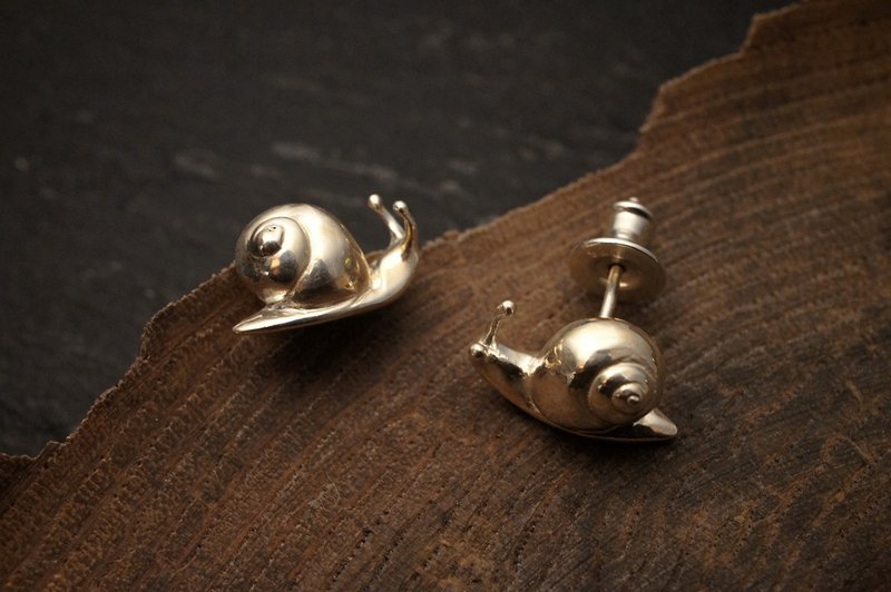 925 纯银蜗牛耳环 - 手作(MW E1016) - 耳环/耳夹 - 纯银 银色