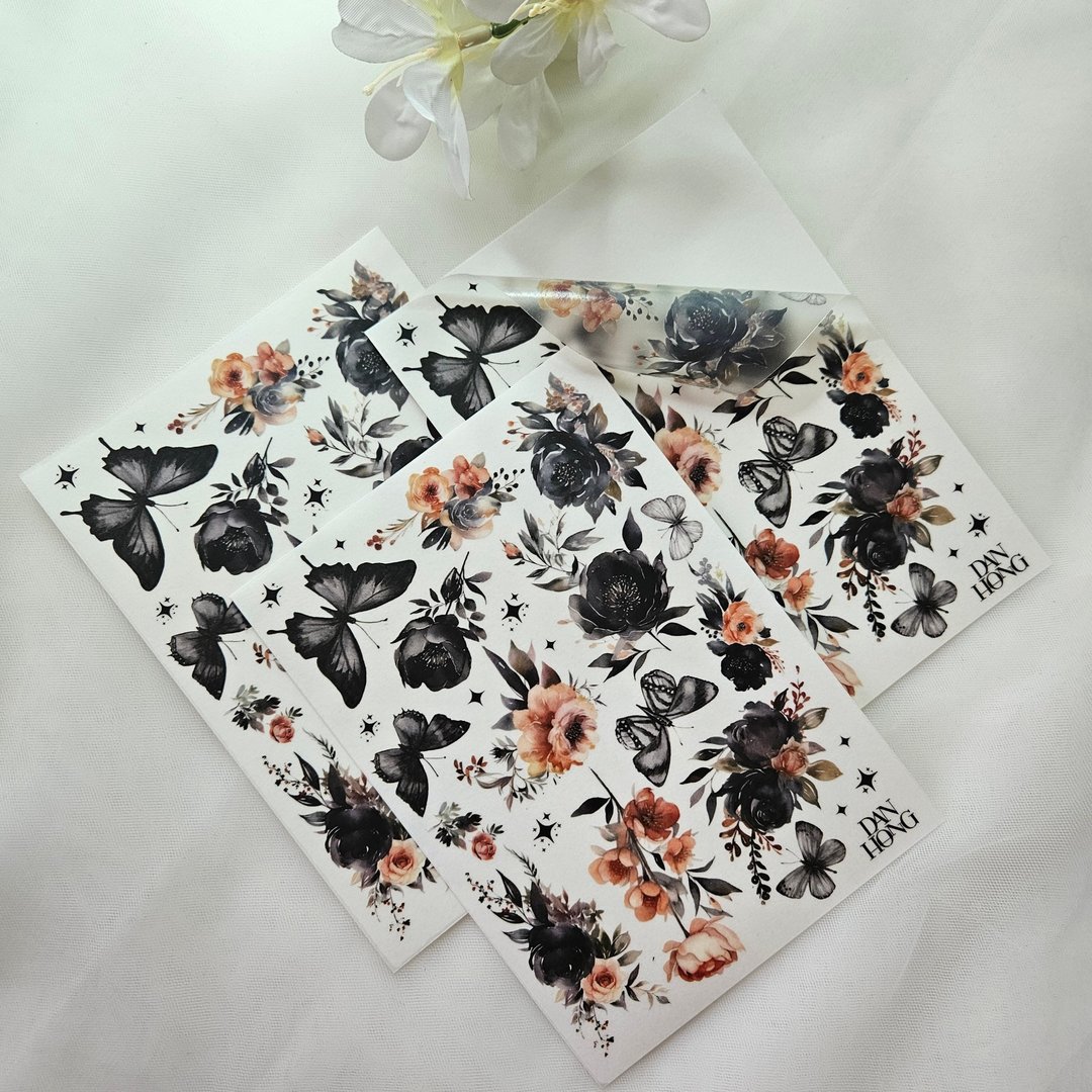 东方敏感花贴纸_#2_black - 贴纸 - 塑料 