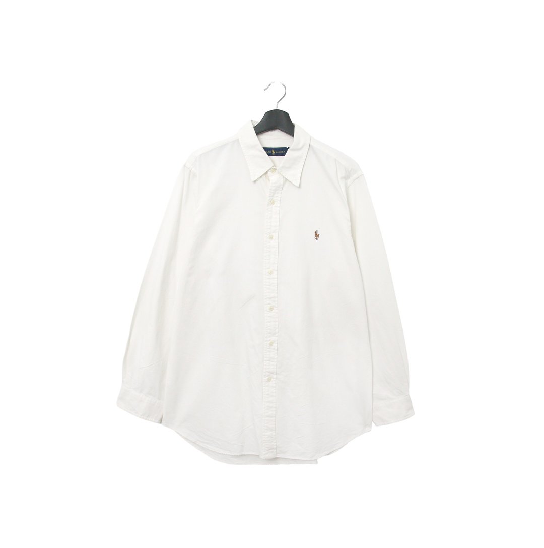 Back to Green- 品牌衬衫 Polo Ralph Lauren 白 vintage shirt - 男装衬衫 - 棉 