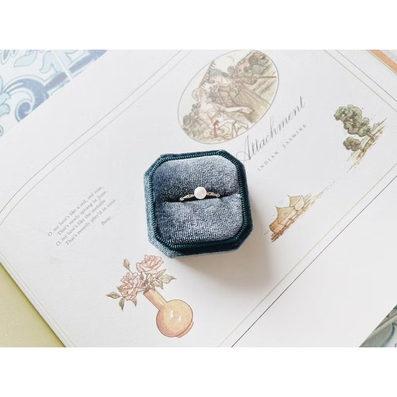 Enko | 海莉克的守护 淡水珍珠编织纹路 14k 包金 戒指 - 戒指 - 半宝石 白色