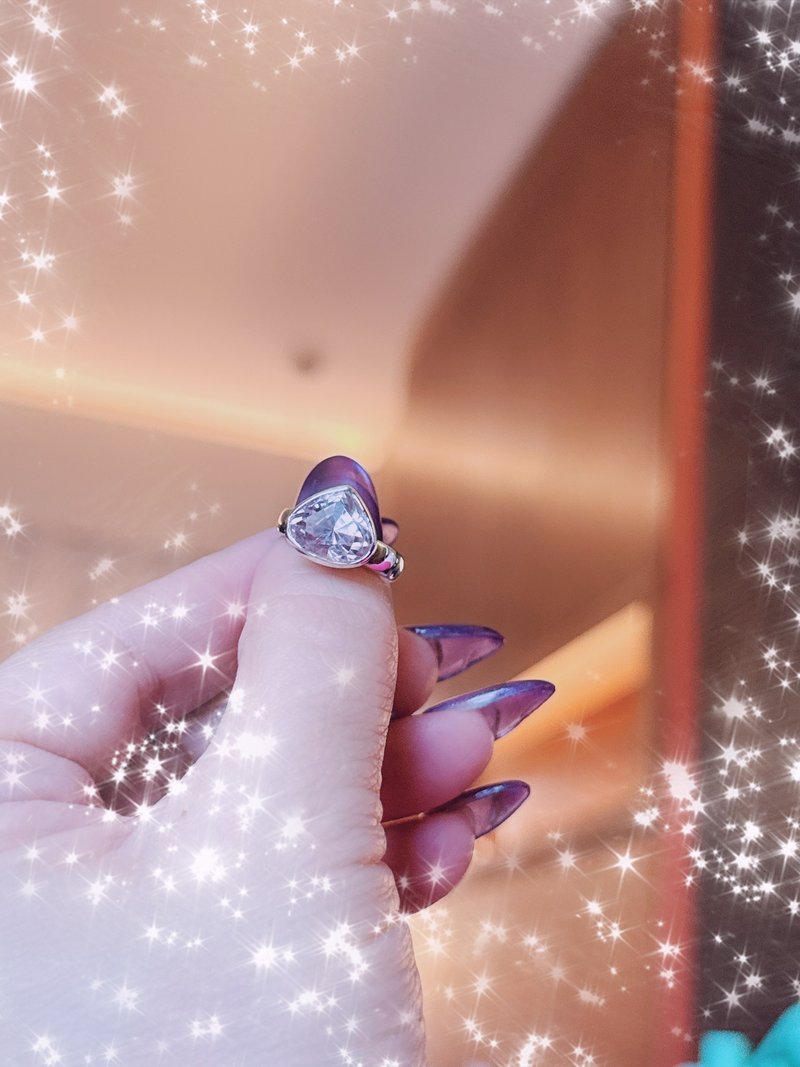 紫锂辉石钻 - 戒指 - 纯银 粉红色