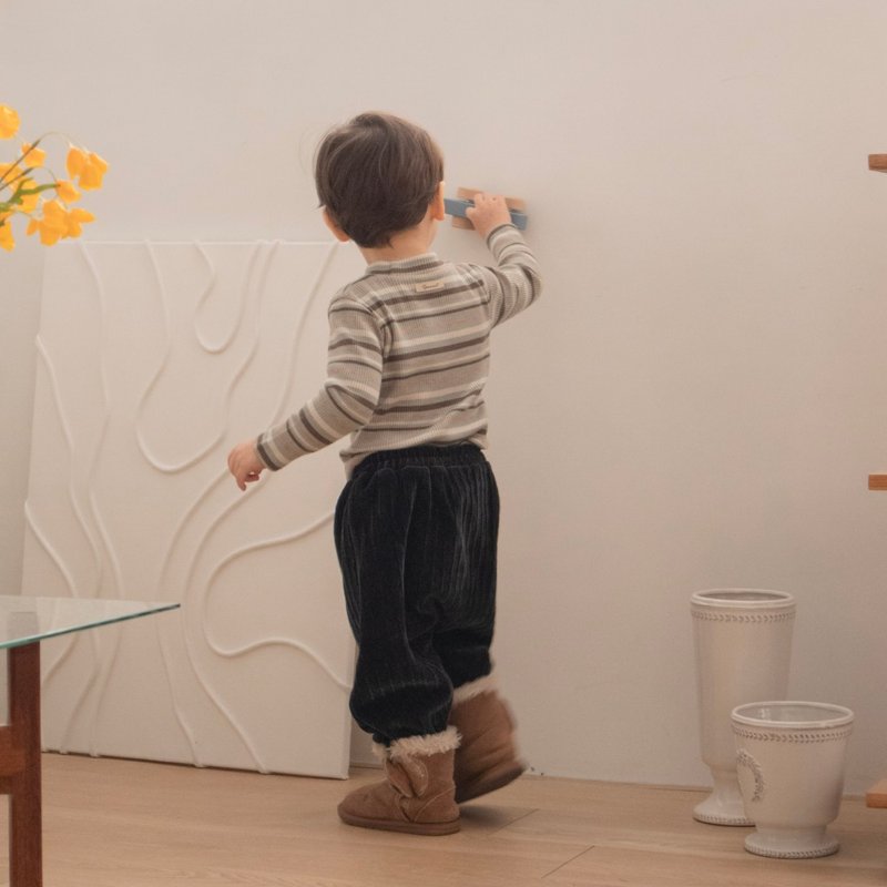 丝绒运动裤 - 童装裤 - 棉．麻 卡其色