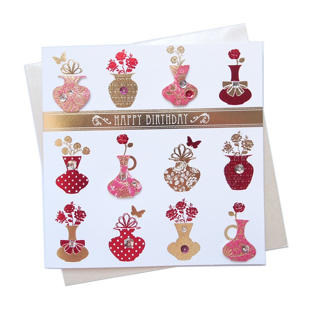 各式花瓶【Decoratif TP卡片-生日祝福】 - 卡片/明信片 - 纸 多色