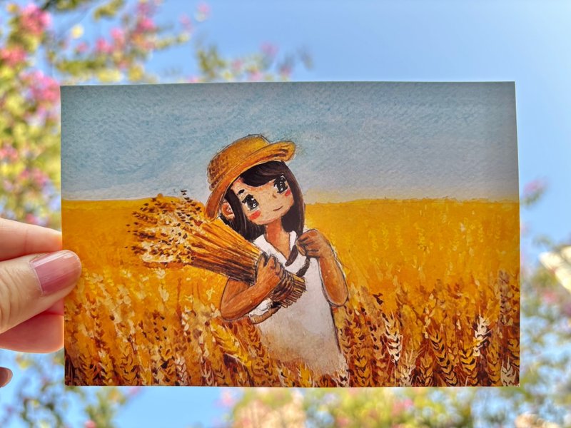 丰收季节/心意卡/一套三张心意卡/幸福小组/名信片 - 卡片/明信片 - 纸 黄色