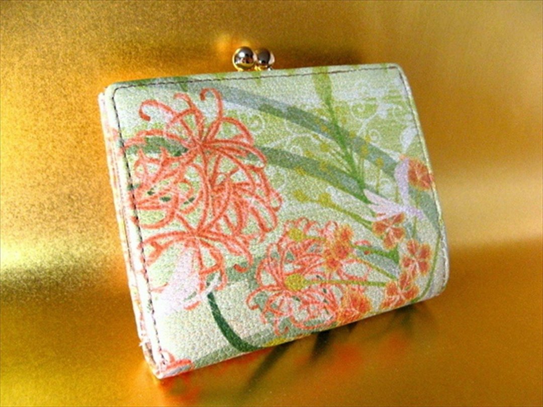 cluster amaryllis　 bifold wallet - 皮夹/钱包 - 真皮 绿色