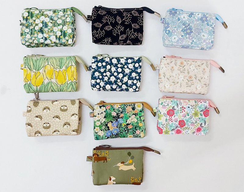 【三层小钱包-铺棉】手作手握包 小钱包 分隔收纳钱包 -送礼礼物 - 零钱包 - 棉．麻 