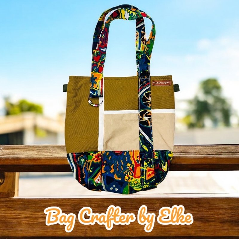 拼布帆布 Tote Bag - 侧背包/斜挎包 - 棉．麻 多色