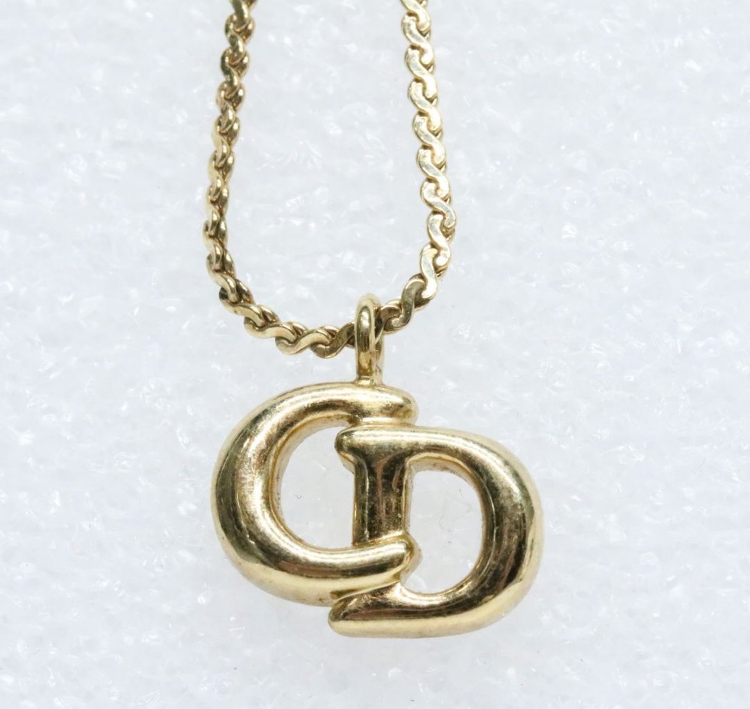【特选货品】Dior简约金色Logo复古vintage颈链项链首饰品礼物 - 项链 - 其他金属 金色