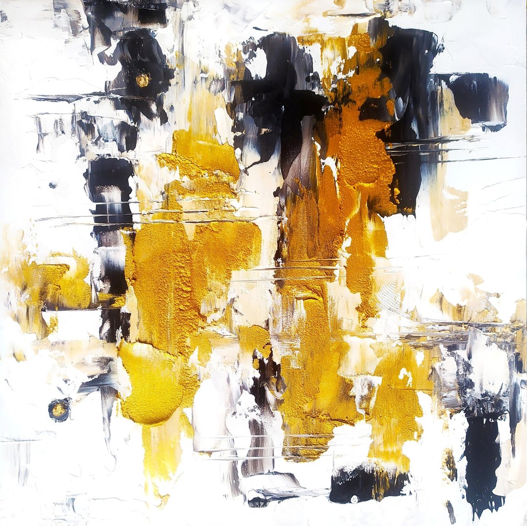 Original Abstract Painting 3D Texture Art GOLD Texture Art Abstract on panel - 墙贴/壁贴 - 其他材质 