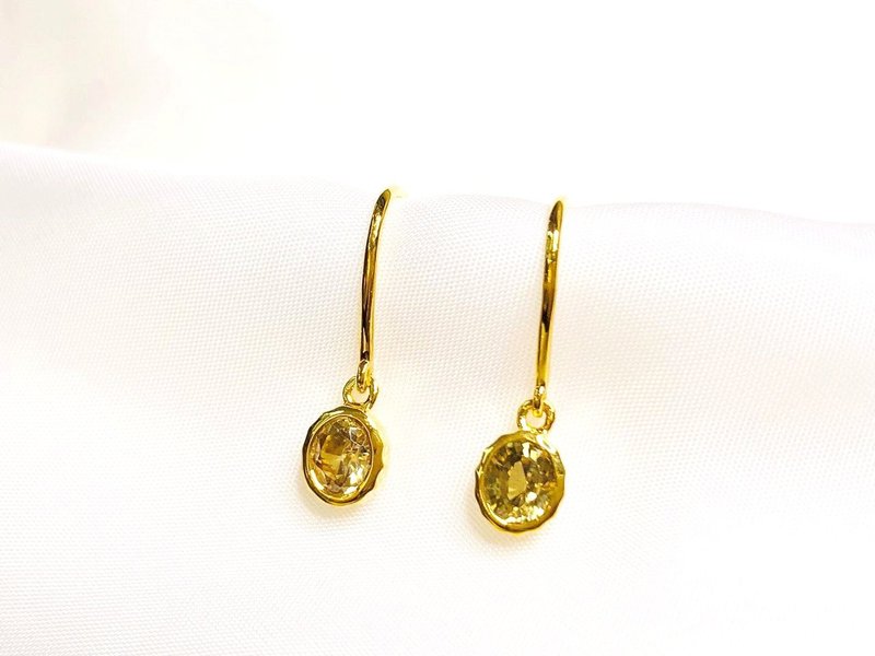 【茉莉亚缇 Moriarty Jewelry】14K 黄K金 碧玺(电气石)耳环 - 耳环/耳夹 - 贵金属 