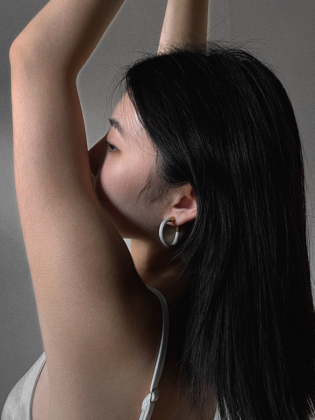 莫内系列 - Hoop earring | 环形耳环 - 耳环/耳夹 - 纯银 白色