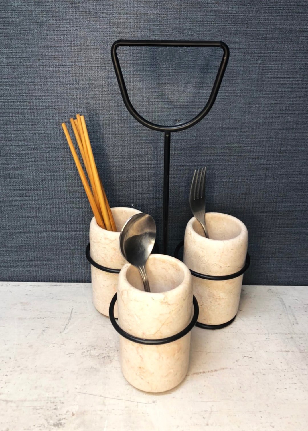 天然大理石餐具收纳架 - 收纳用品 - 其他金属 黑色