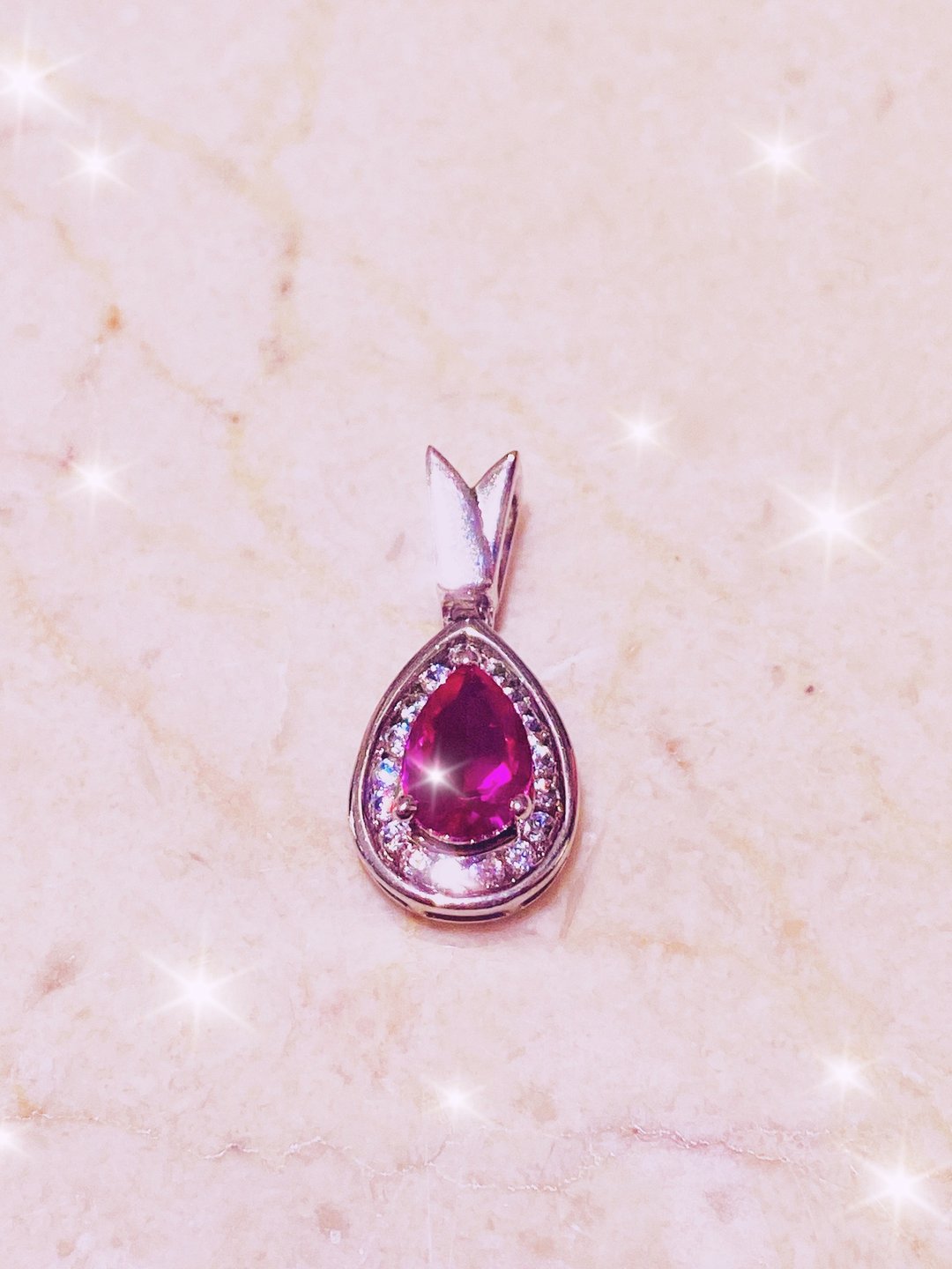 Rose Pink topaz 玫红皇后拓帕石 - 项链 - 纯银 多色