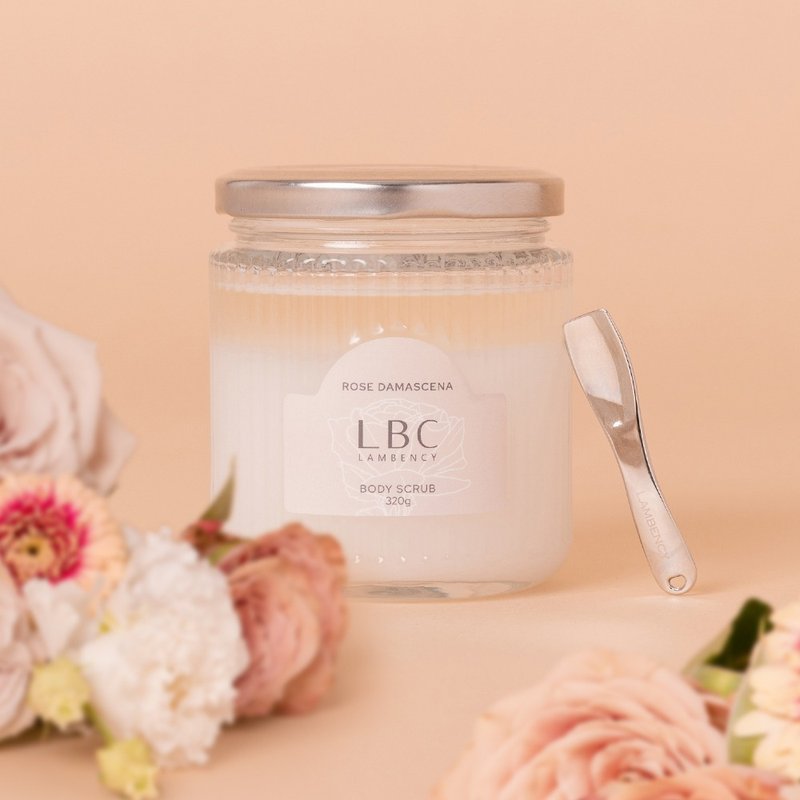 LAMBENCY 水漾玫瑰柔嫩身体角质磨砂膏(附挖杓)(320g) - 沐浴用品 - 玻璃 
