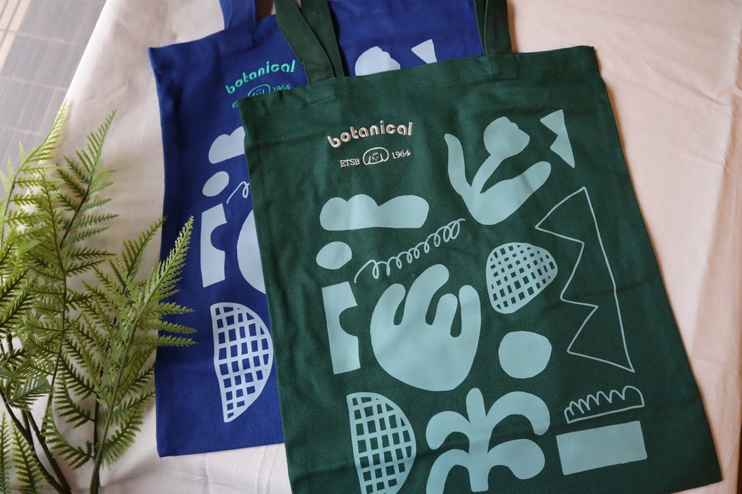 Botanical 植物园托特包 绣花文字 Tote Bag - 侧背包/斜挎包 - 棉 