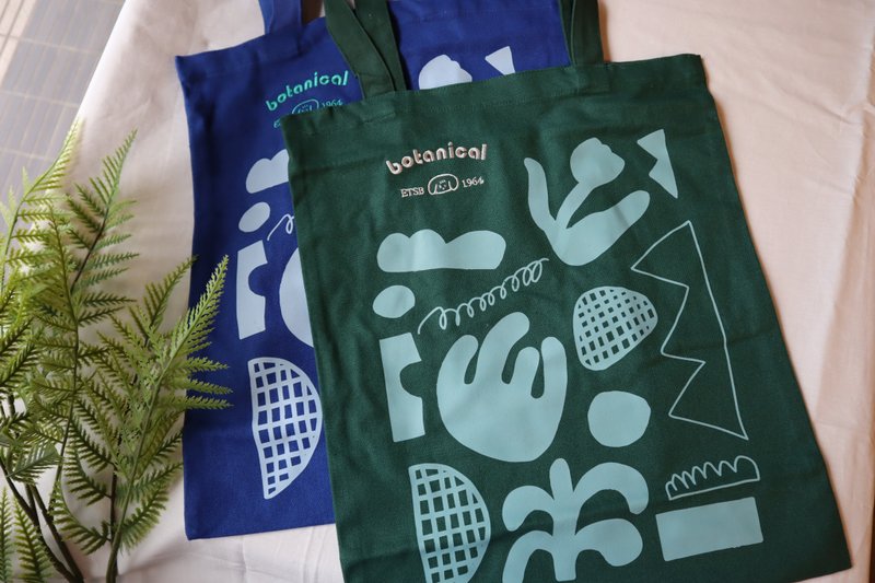 Botanical 植物园托特包 绣花文字 Tote Bag - 侧背包/斜挎包 - 棉．麻 