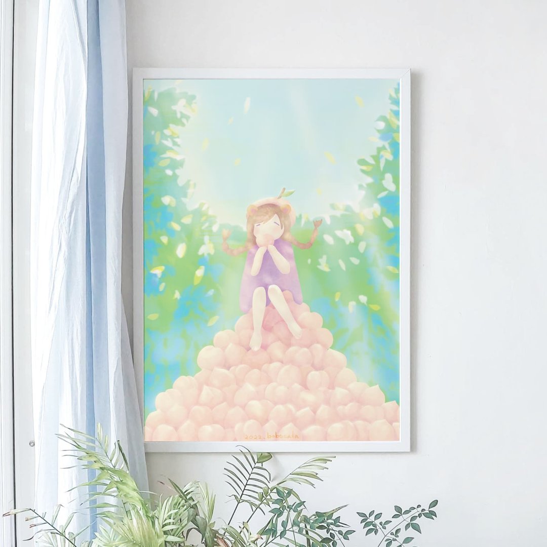 台湾风景/大幅收藏画/ 甜蜜的滋味 - 海报/装饰画/版画 - 纸 粉红色
